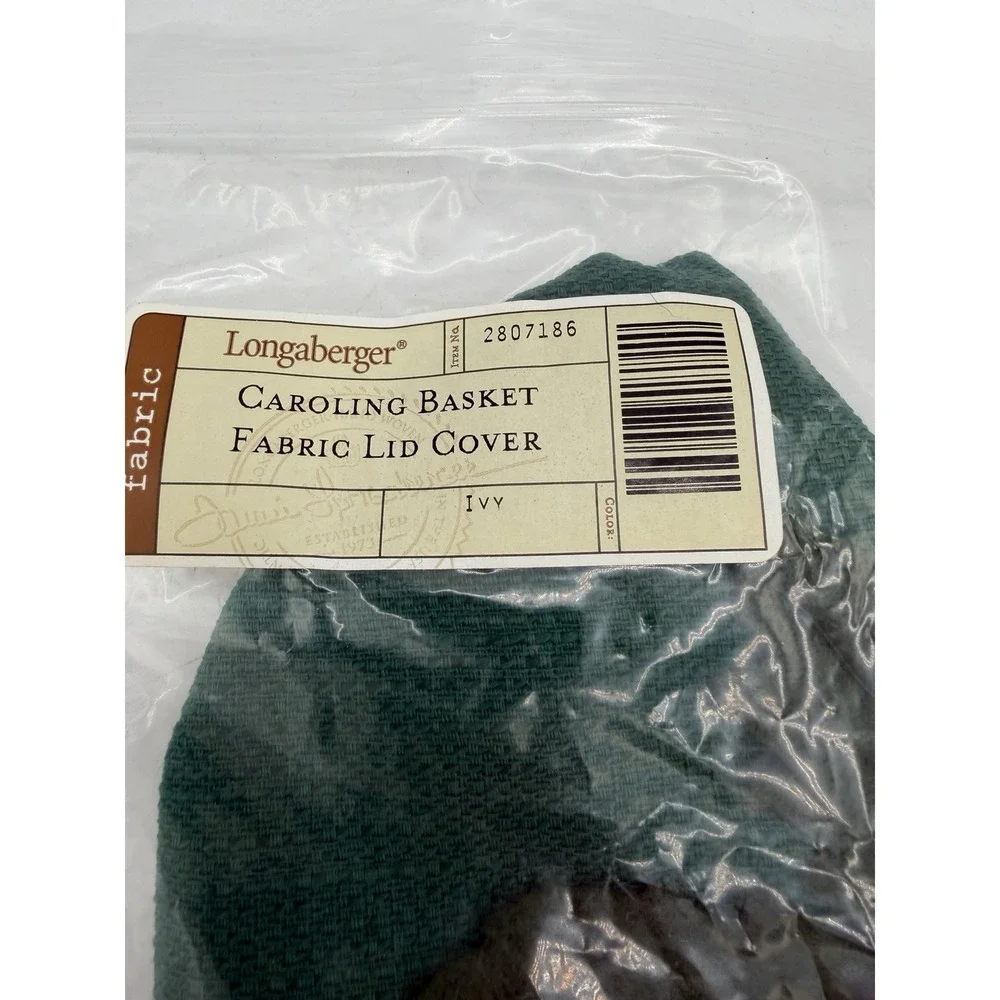 🎄 Longaberger Caroling Basket Fabric Lid Cover 🎄‎ 🌿 Ivy Fabric | NIP